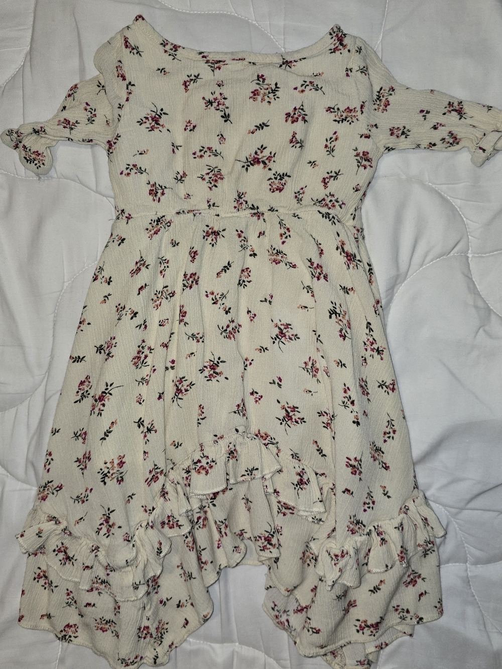 Mia Joy Cream Floral Ruffle Kids Dress - Charming Summer Style